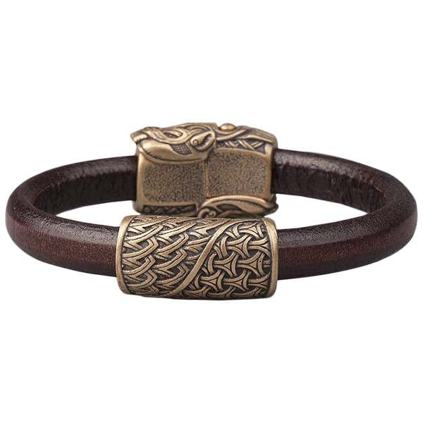 GORGECRAFT 2PCS Cuir Gauntlet Bracelet Loup Motif Viking Bras Brassards  Poignet Bande Gardes Unisexe Cuir Poignets Brassard pour Hommes Femmes